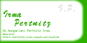 irma pertnitz business card